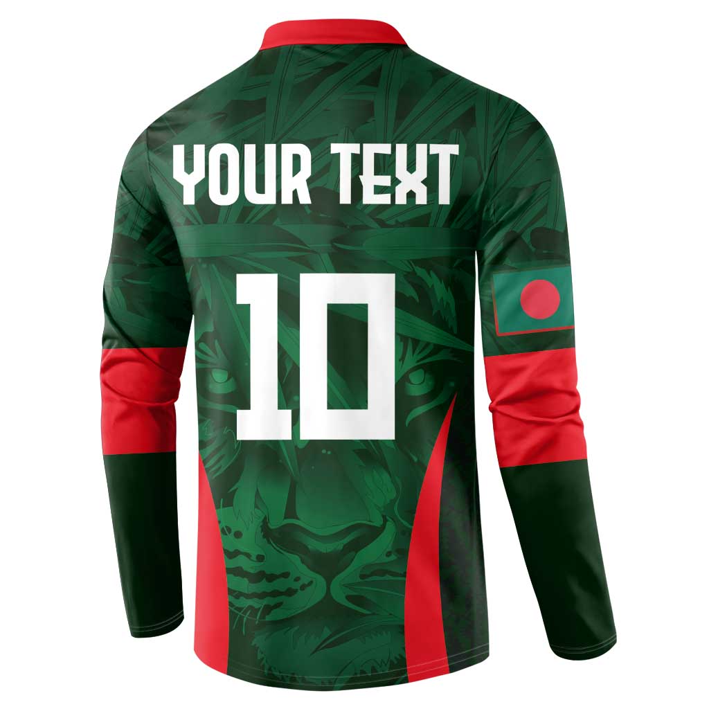 Custom Bangladesh Cricket Button Sweatshirt The Tigers Green-Red Glory