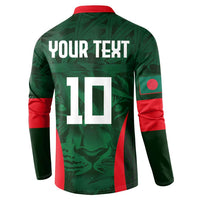 Custom Bangladesh Cricket Button Sweatshirt The Tigers Green-Red Glory