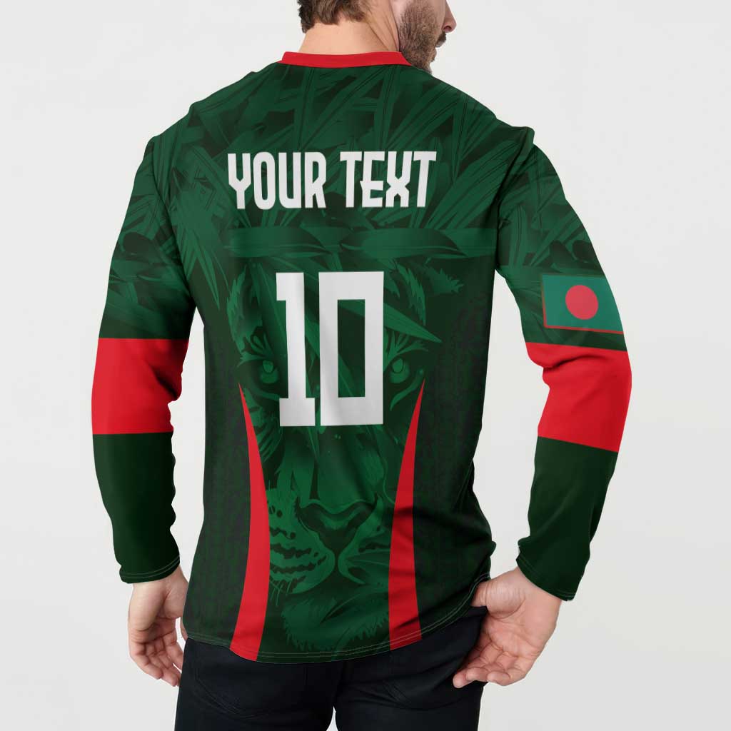 Custom Bangladesh Cricket Button Sweatshirt The Tigers Green-Red Glory