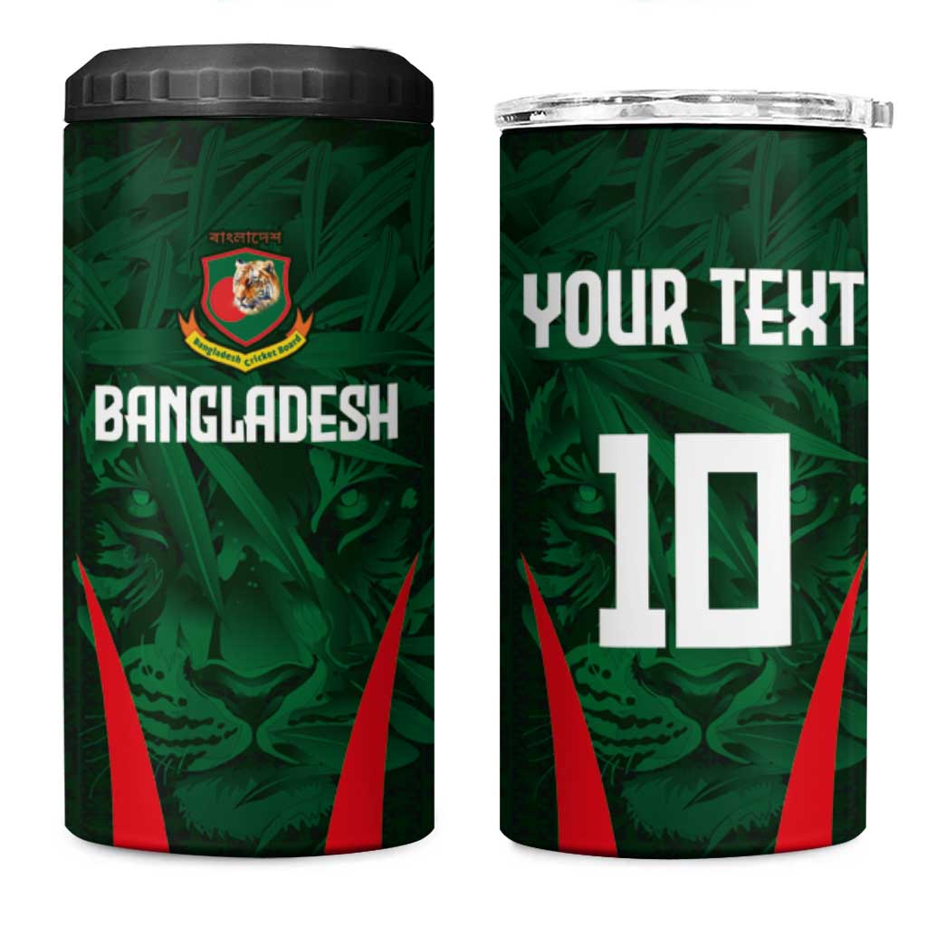 Custom Bangladesh Cricket 4 in 1 Can Cooler Tumbler The Tigers Green-Red Glory