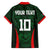 Custom Bangladesh Cricket Family Matching Off The Shoulder Long Sleeve Dress and Hawaiian Shirt The Tigers Green-Red Glory