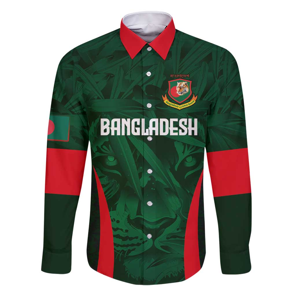 Custom Bangladesh Cricket Family Matching Short Sleeve Bodycon Dress and Hawaiian Shirt The Tigers Green-Red Glory