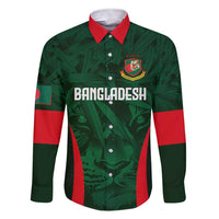 Custom Bangladesh Cricket Family Matching Short Sleeve Bodycon Dress and Hawaiian Shirt The Tigers Green-Red Glory