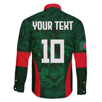 Custom Bangladesh Cricket Family Matching Short Sleeve Bodycon Dress and Hawaiian Shirt The Tigers Green-Red Glory