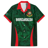 Custom Bangladesh Cricket Family Matching Summer Maxi Dress and Hawaiian Shirt The Tigers Green-Red Glory