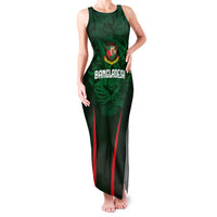 Custom Bangladesh Cricket Family Matching Tank Maxi Dress and Hawaiian Shirt The Tigers Green-Red Glory