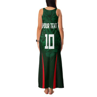 Custom Bangladesh Cricket Family Matching Tank Maxi Dress and Hawaiian Shirt The Tigers Green-Red Glory