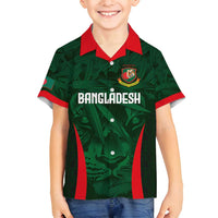 Custom Bangladesh Cricket Family Matching Tank Maxi Dress and Hawaiian Shirt The Tigers Green-Red Glory