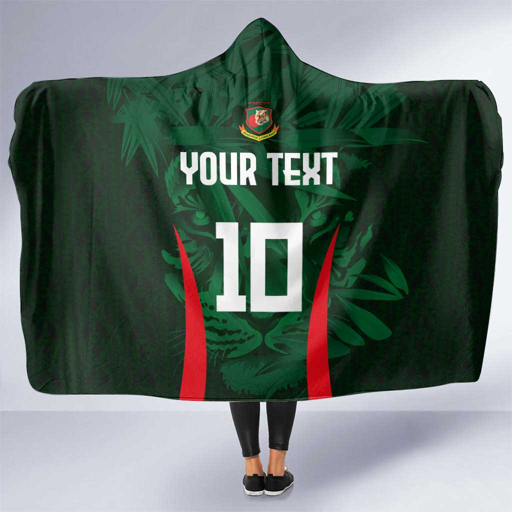 Custom Bangladesh Cricket Hooded Blanket The Tigers Green-Red Glory