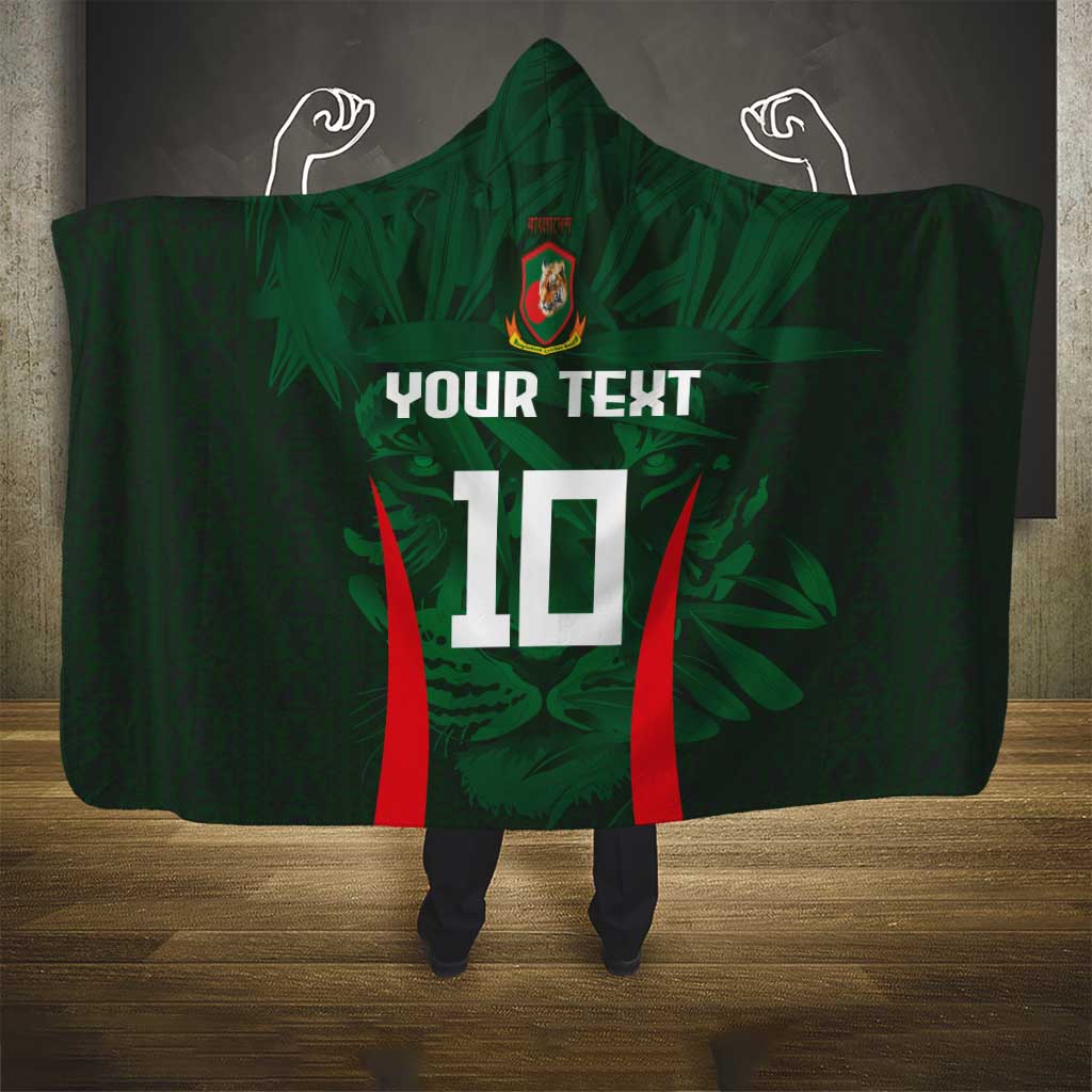 Custom Bangladesh Cricket Hooded Blanket The Tigers Green-Red Glory