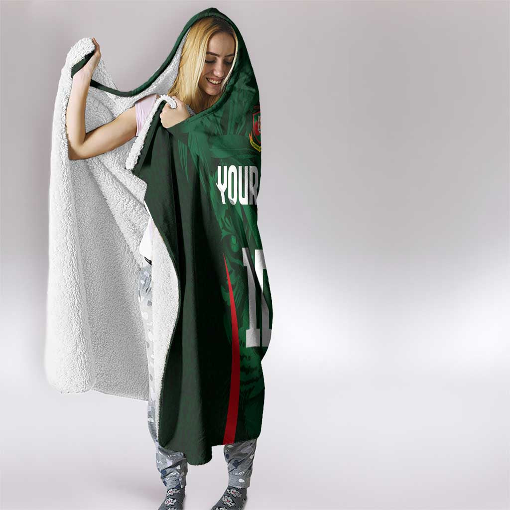 Custom Bangladesh Cricket Hooded Blanket The Tigers Green-Red Glory