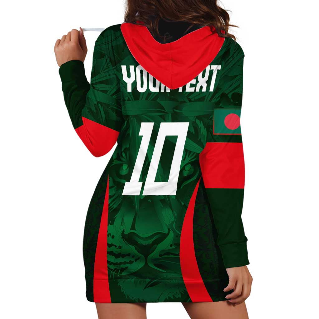 Custom Bangladesh Cricket Hoodie Dress The Tigers Green-Red Glory