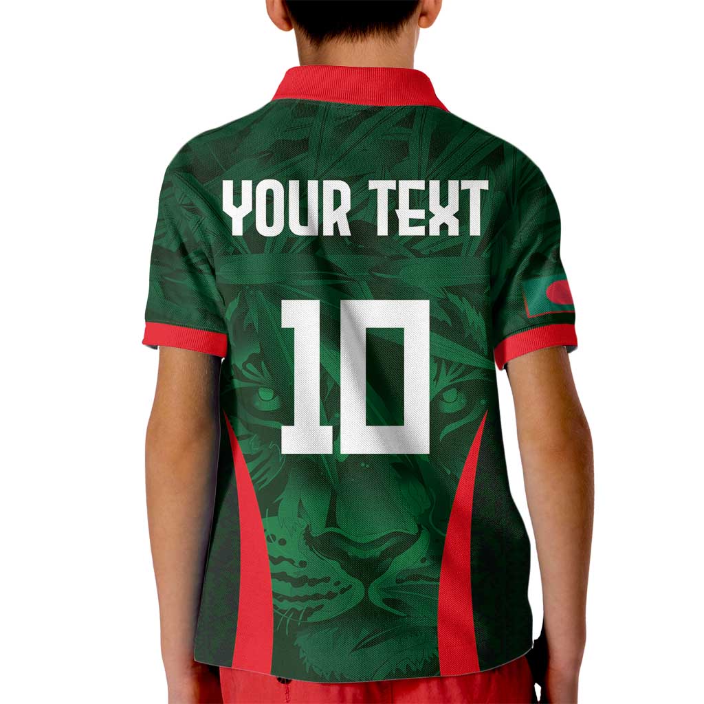 Custom Bangladesh Cricket Kid Polo Shirt The Tigers Green-Red Glory