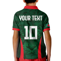 Custom Bangladesh Cricket Kid Polo Shirt The Tigers Green-Red Glory