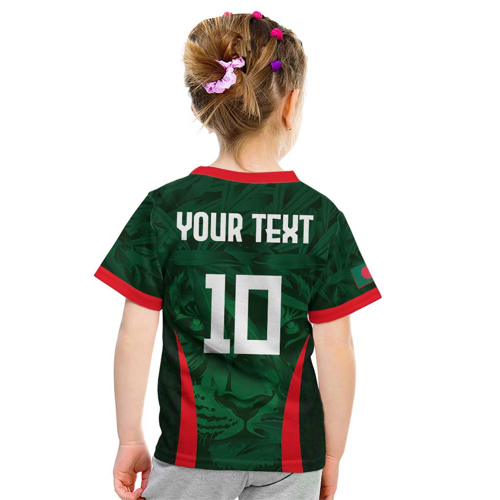 Custom Bangladesh Cricket Kid T Shirt The Tigers Green-Red Glory