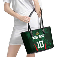Custom Bangladesh Cricket Leather Tote Bag The Tigers Green-Red Glory