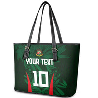 Custom Bangladesh Cricket Leather Tote Bag The Tigers Green-Red Glory
