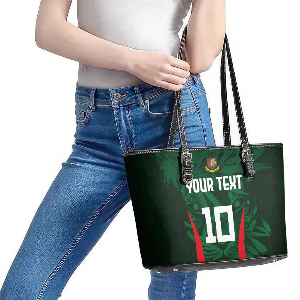 Custom Bangladesh Cricket Leather Tote Bag The Tigers Green-Red Glory