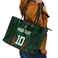 Custom Bangladesh Cricket Leather Tote Bag The Tigers Green-Red Glory
