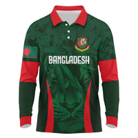 Custom Bangladesh Cricket Long Sleeve Polo Shirt The Tigers Green-Red Glory