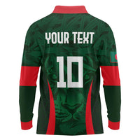Custom Bangladesh Cricket Long Sleeve Polo Shirt The Tigers Green-Red Glory