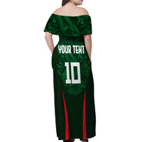 Custom Bangladesh Cricket Off Shoulder Maxi Dress The Tigers Green-Red Glory