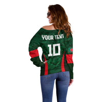 Custom Bangladesh Cricket Off Shoulder Sweater The Tigers Green-Red Glory