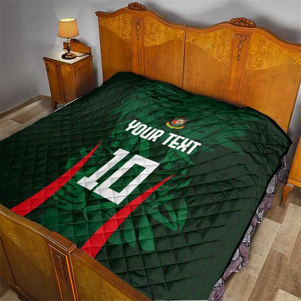 Custom Bangladesh Cricket Quilt The Tigers Green-Red Glory