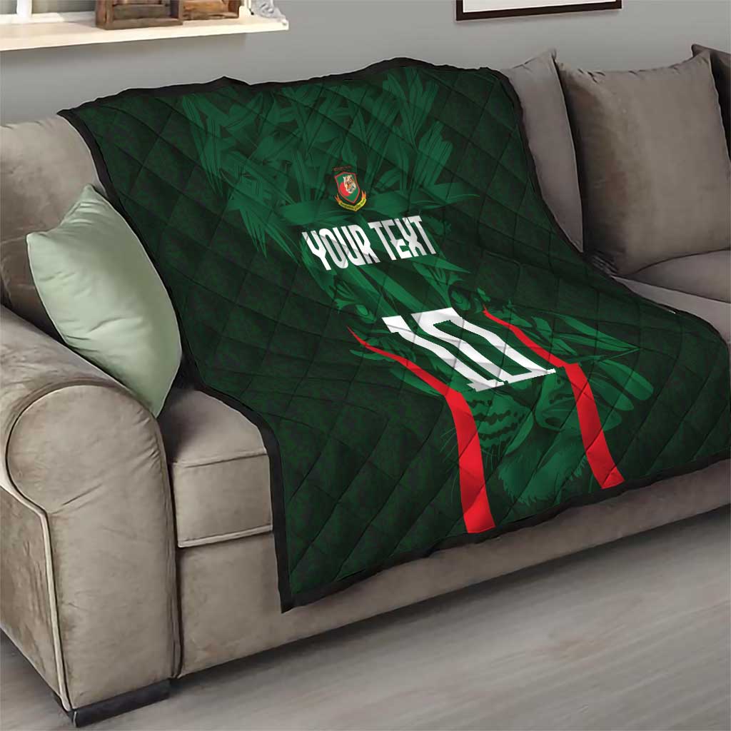 Custom Bangladesh Cricket Quilt The Tigers Green-Red Glory