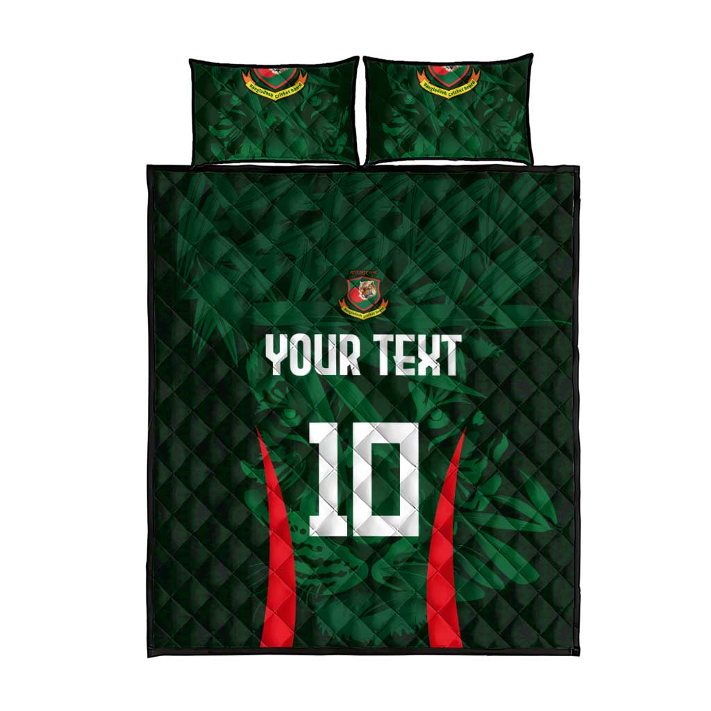 Custom Bangladesh Cricket Quilt Bed Set The Tigers Green-Red Glory