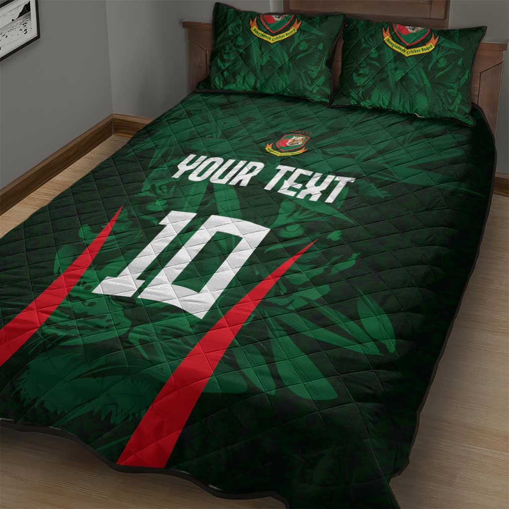 Custom Bangladesh Cricket Quilt Bed Set The Tigers Green-Red Glory