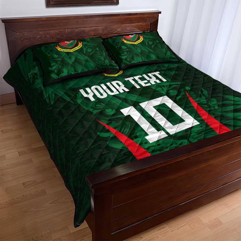 Custom Bangladesh Cricket Quilt Bed Set The Tigers Green-Red Glory