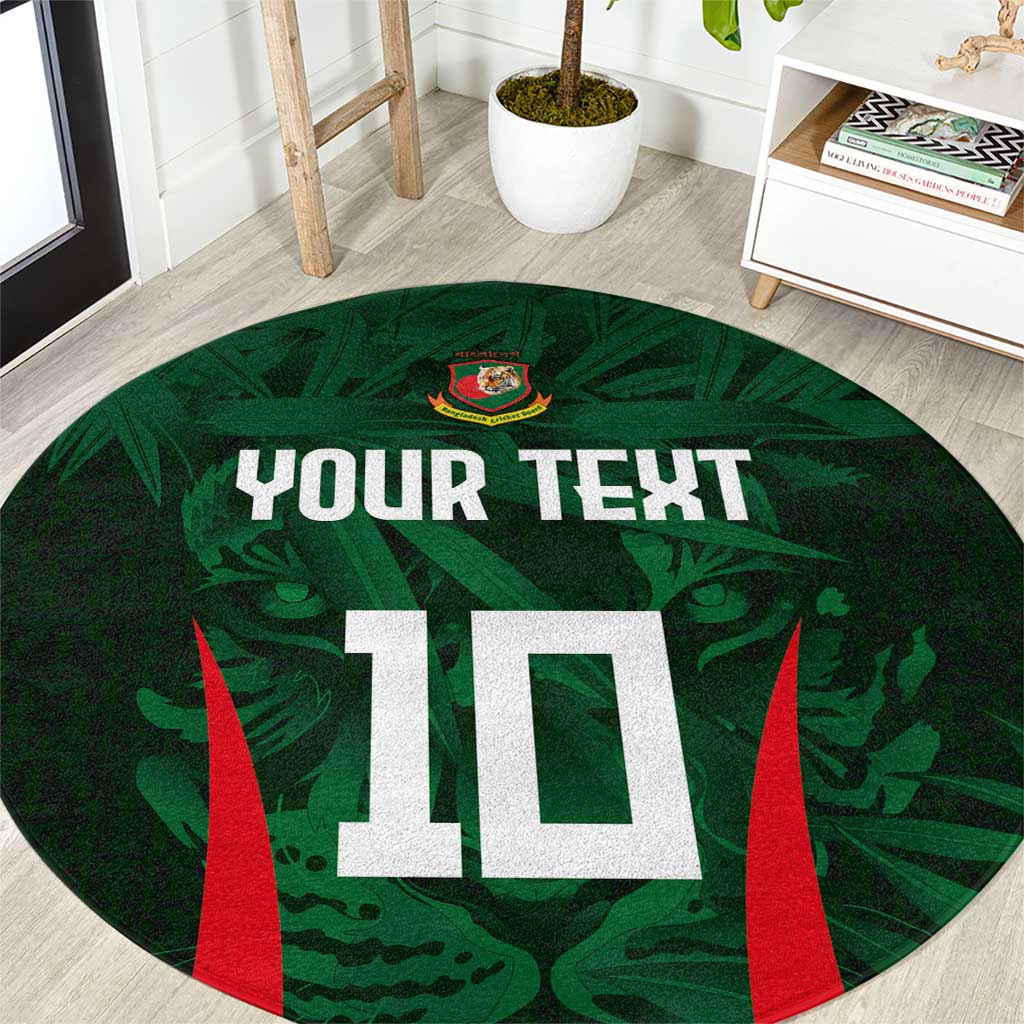 Custom Bangladesh Cricket Round Carpet The Tigers Green-Red Glory