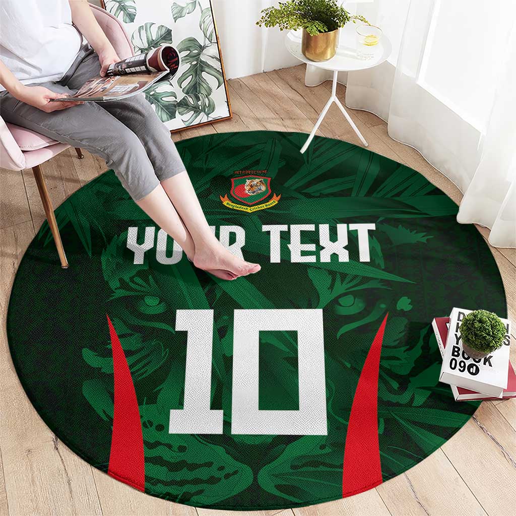 Custom Bangladesh Cricket Round Carpet The Tigers Green-Red Glory