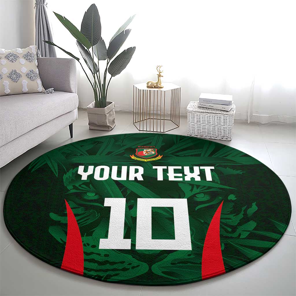 Custom Bangladesh Cricket Round Carpet The Tigers Green-Red Glory