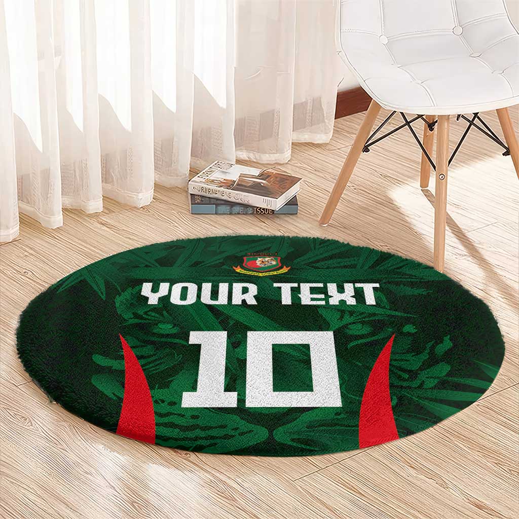 Custom Bangladesh Cricket Round Carpet The Tigers Green-Red Glory