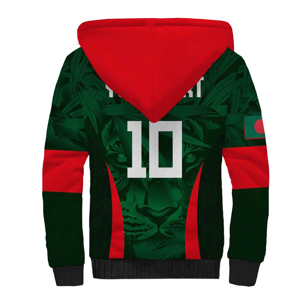 Custom Bangladesh Cricket Sherpa Hoodie The Tigers Green-Red Glory