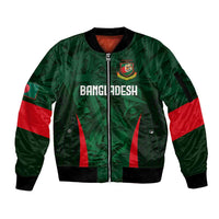 Custom Bangladesh Cricket Sleeve Zip Bomber Jacket The Tigers Green-Red Glory
