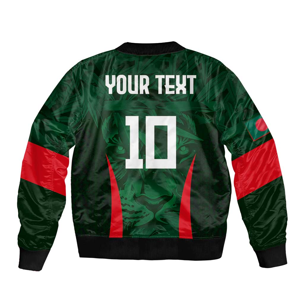 Custom Bangladesh Cricket Sleeve Zip Bomber Jacket The Tigers Green-Red Glory