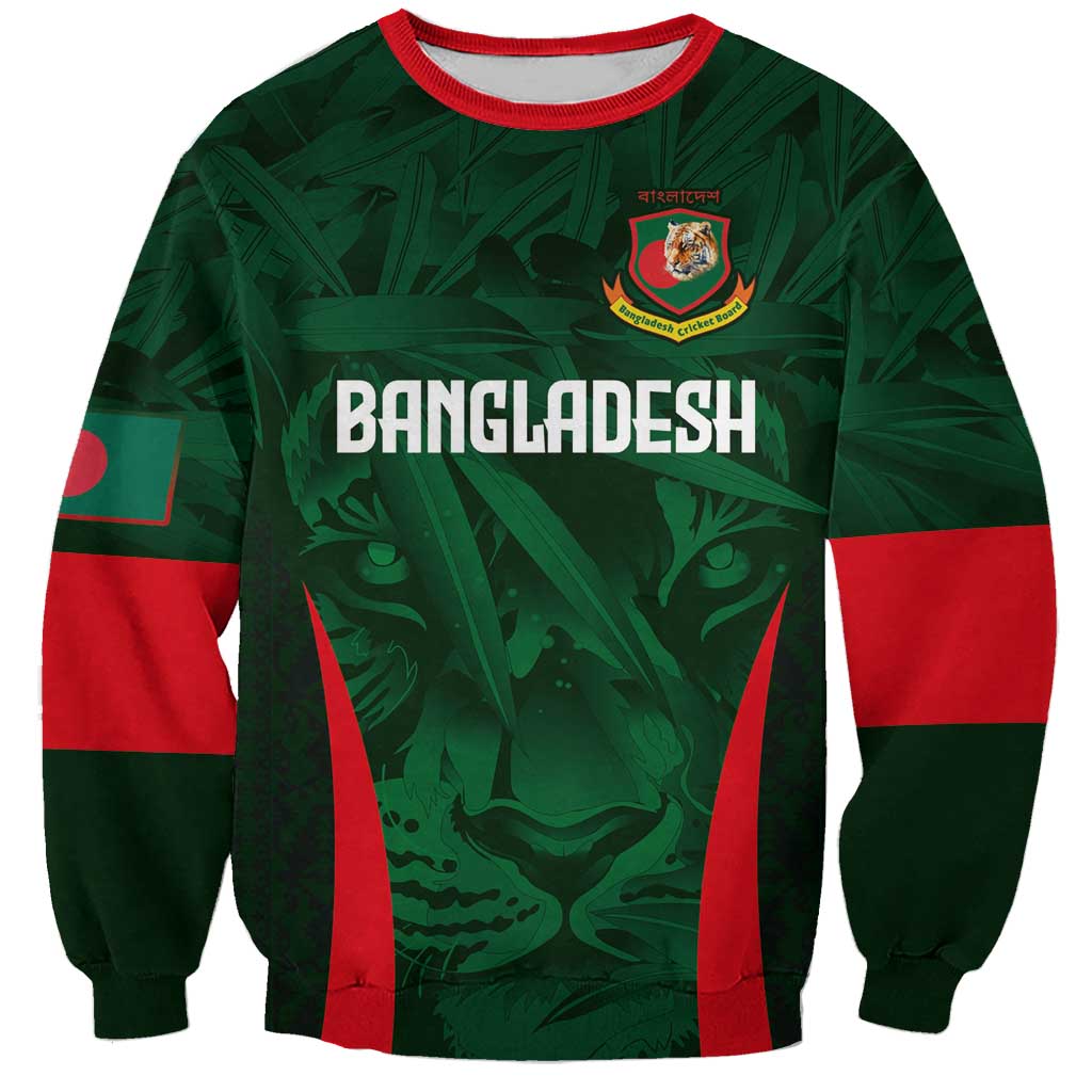 Custom Bangladesh Cricket Sweatshirt The Tigers Green-Red Glory