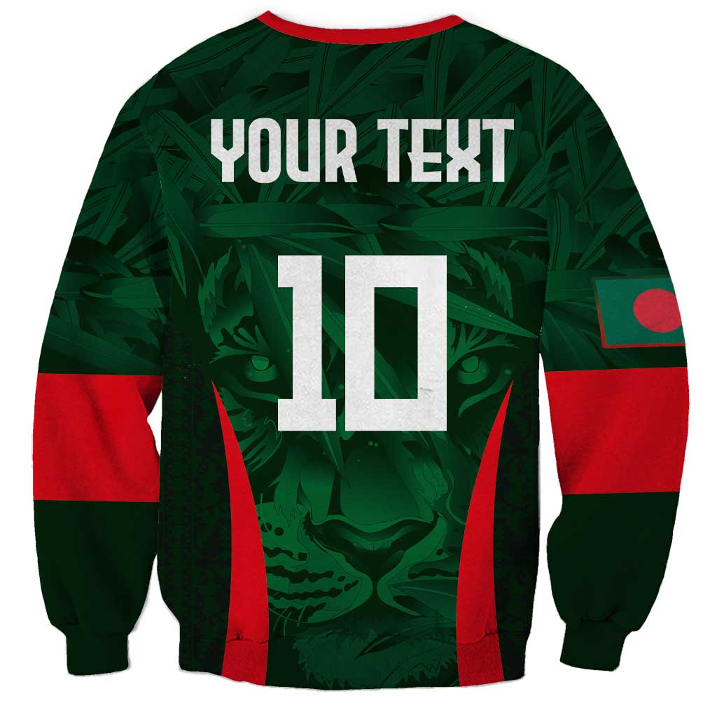 Custom Bangladesh Cricket Sweatshirt The Tigers Green-Red Glory