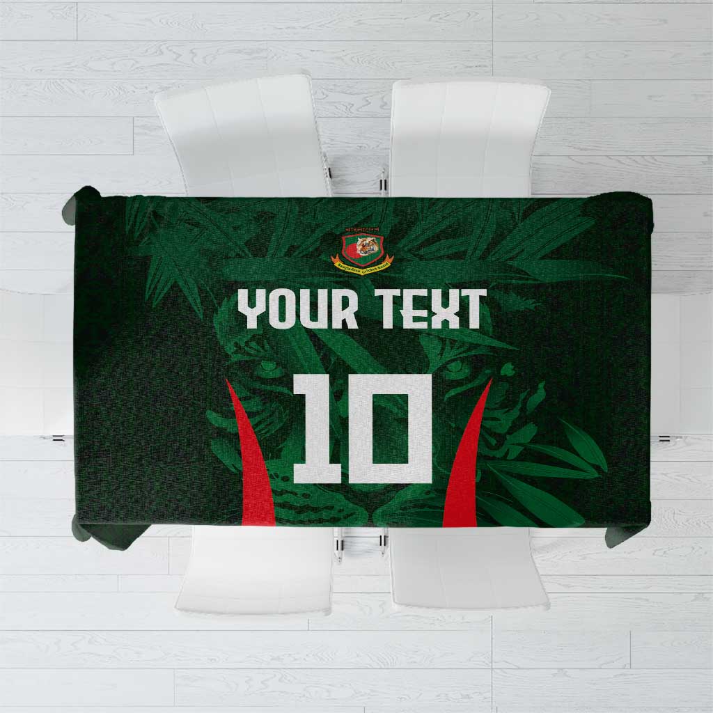 Custom Bangladesh Cricket Tablecloth The Tigers Green-Red Glory