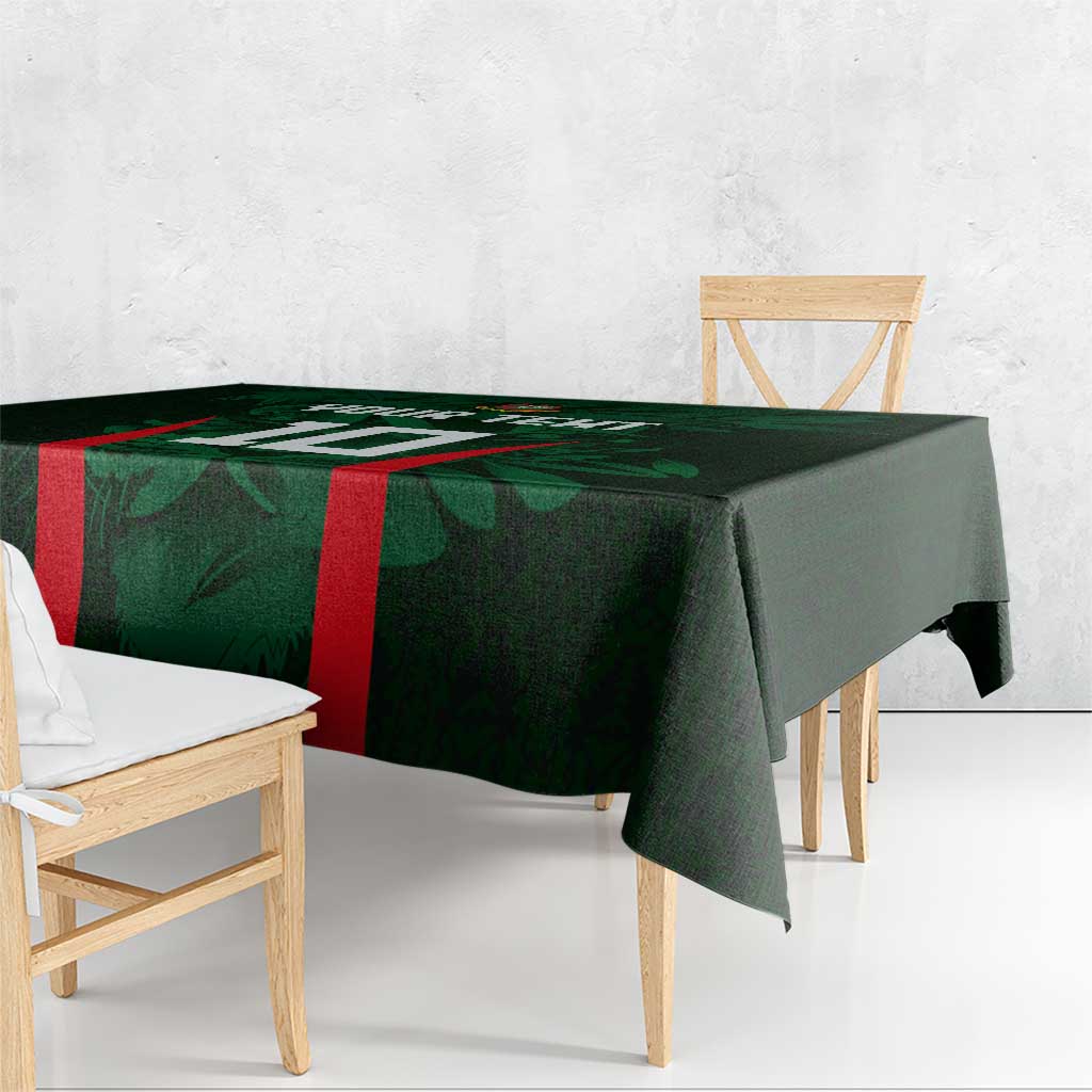 Custom Bangladesh Cricket Tablecloth The Tigers Green-Red Glory