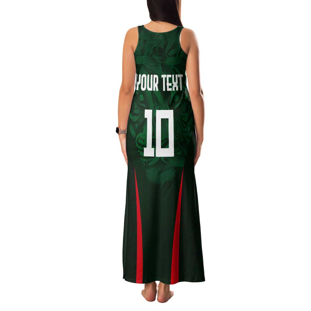 Custom Bangladesh Cricket Tank Maxi Dress The Tigers Green-Red Glory