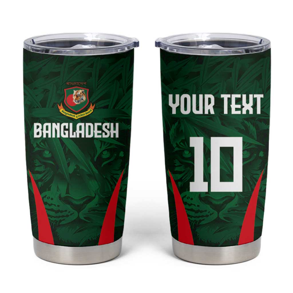 Custom Bangladesh Cricket Tumbler Cup The Tigers Green-Red Glory