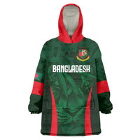 Custom Bangladesh Cricket Wearable Blanket Hoodie The Tigers Green-Red Glory