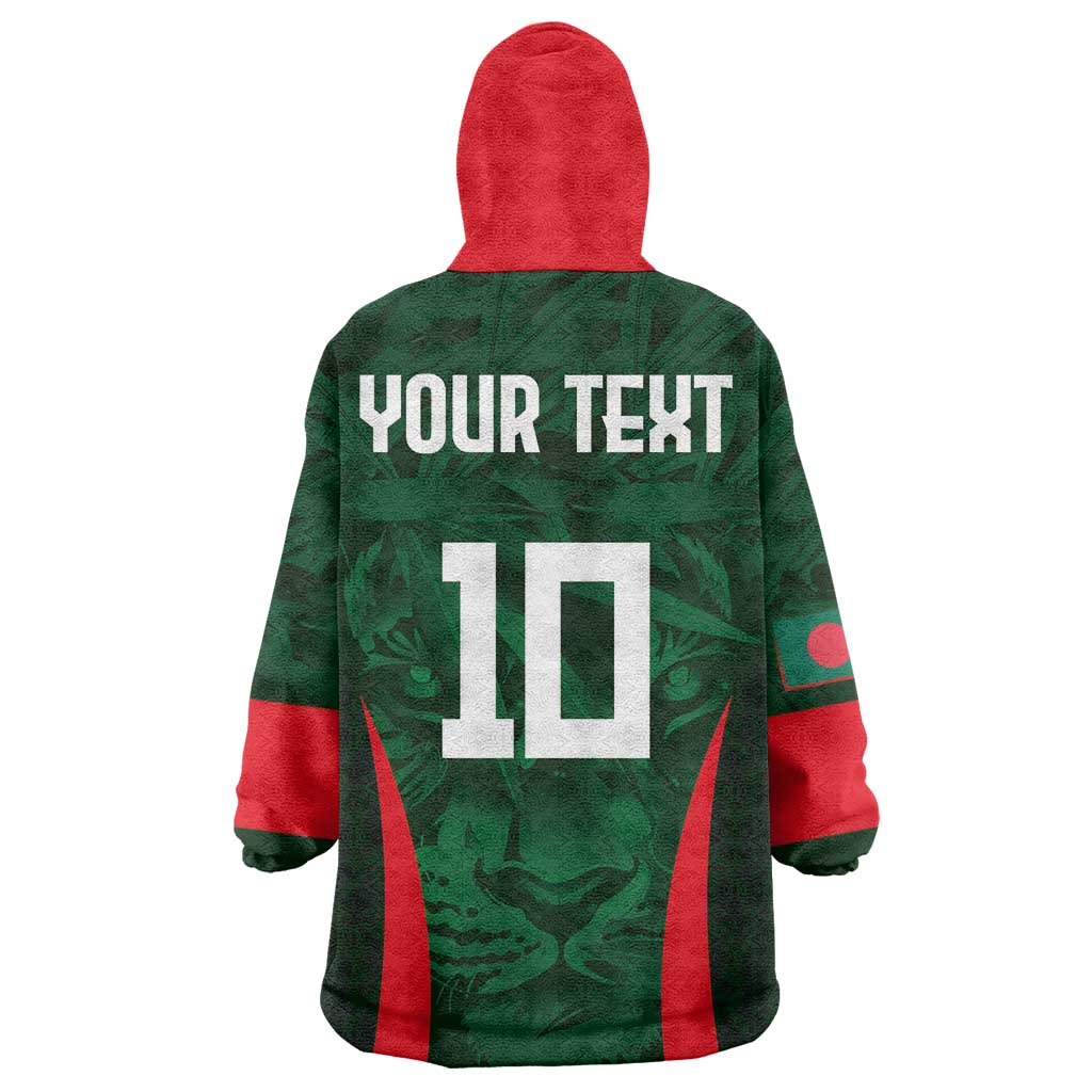 Custom Bangladesh Cricket Wearable Blanket Hoodie The Tigers Green-Red Glory