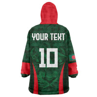 Custom Bangladesh Cricket Wearable Blanket Hoodie The Tigers Green-Red Glory