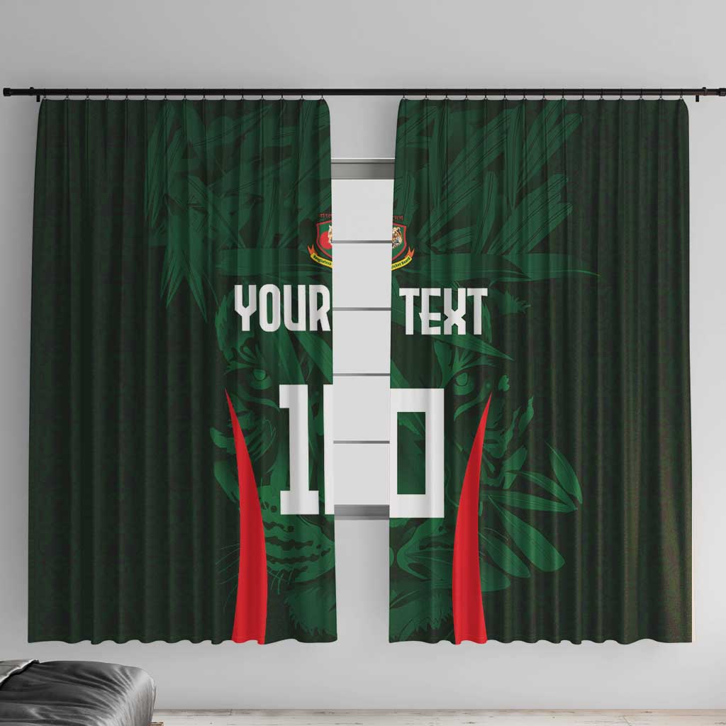 Custom Bangladesh Cricket Window Curtain The Tigers Green-Red Glory