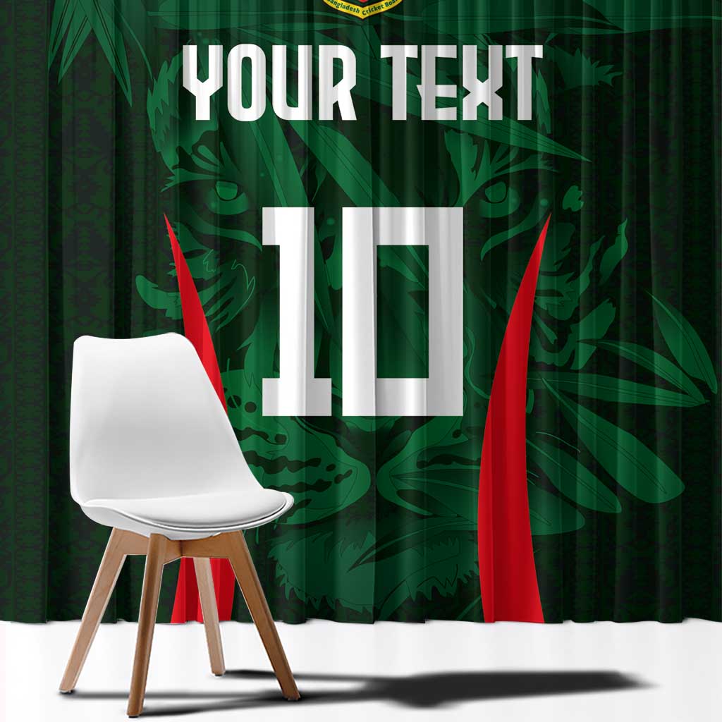 Custom Bangladesh Cricket Window Curtain The Tigers Green-Red Glory